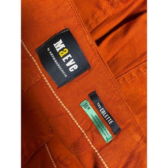 Anthropologie Orange Wide Leg Pants - Picture 3 of 16